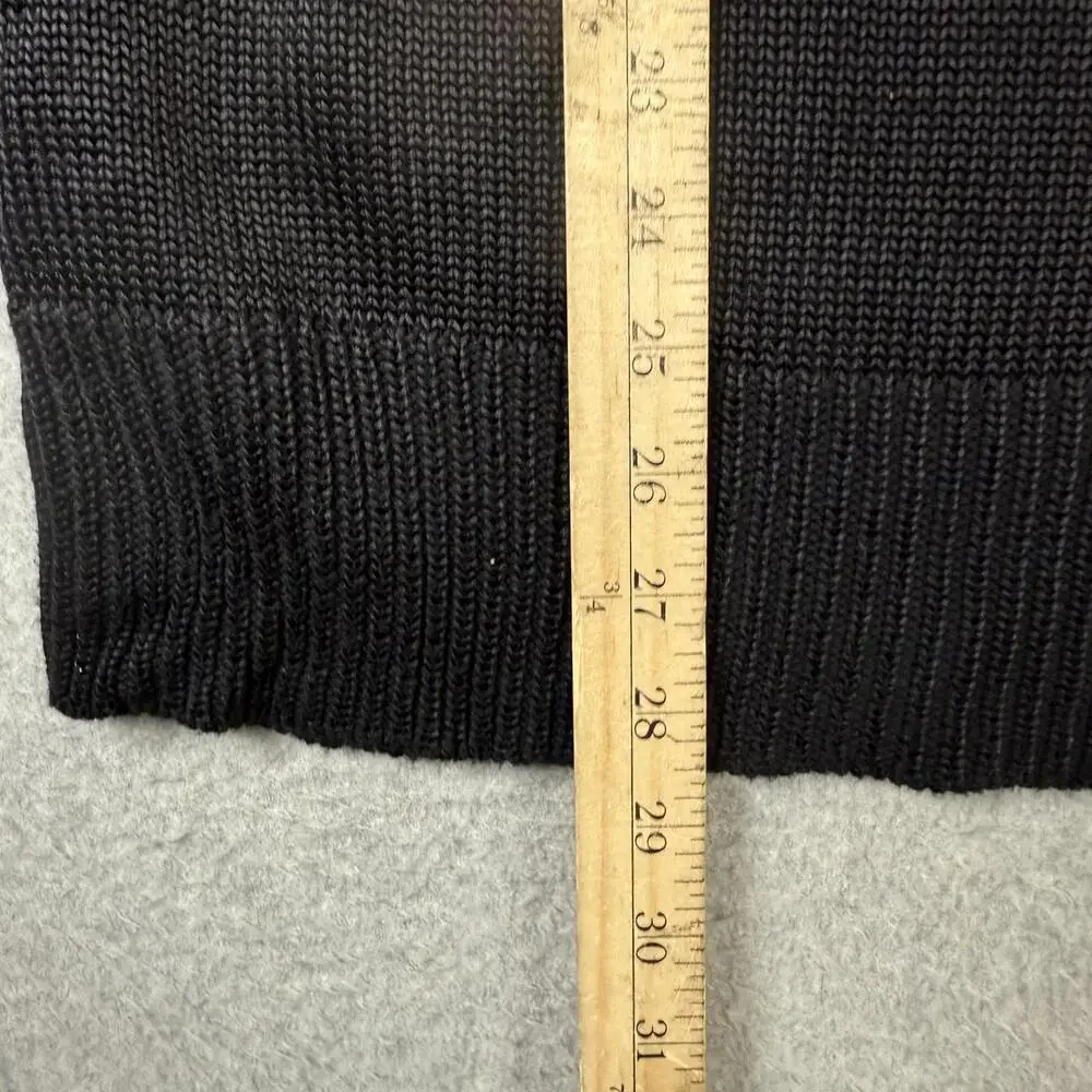 Chicos Size 3 XL Black Knit Turtleneck Pullover Sweater Heavyweight Comfort